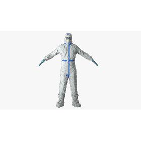3D model Medical Protective Hazmat Clothing with Goggles Female